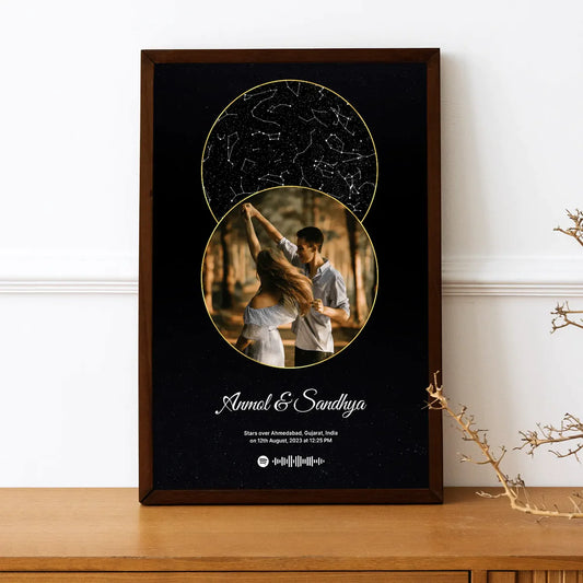 Personalized Pictured Star Map With Spotify Song Code