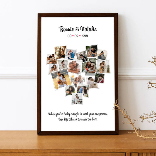 Personalized Heart Shaped Collage With Name And Message