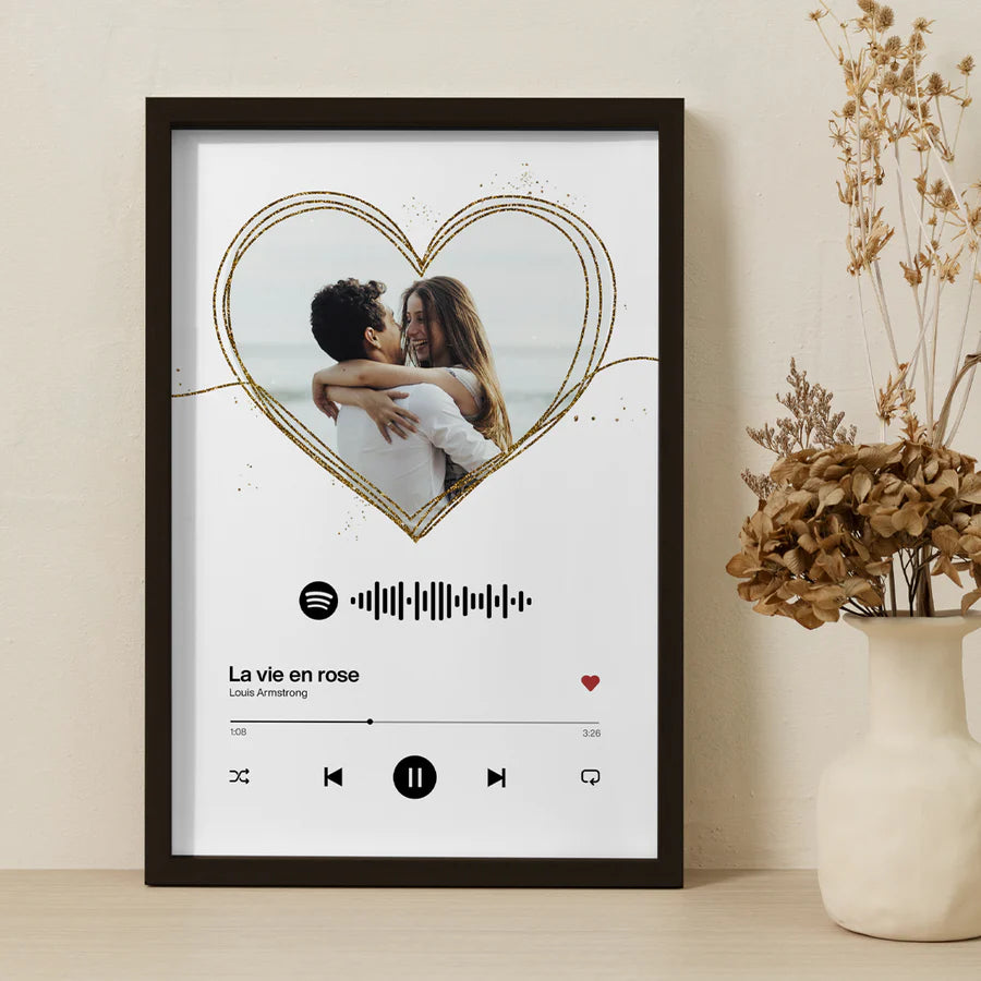 Personalized Music Plaque - Heart Framed Image